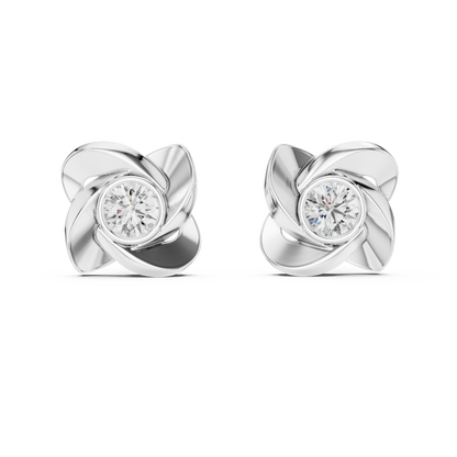 Emerald-Cut Diamond Art Deco Halo Studs