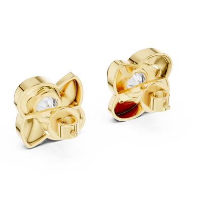 Emerald-Cut Diamond Art Deco Halo Studs
