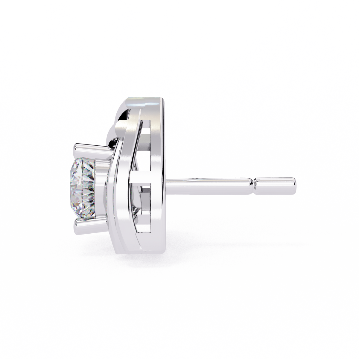 Triad Spark Diamond Earrings White Gold