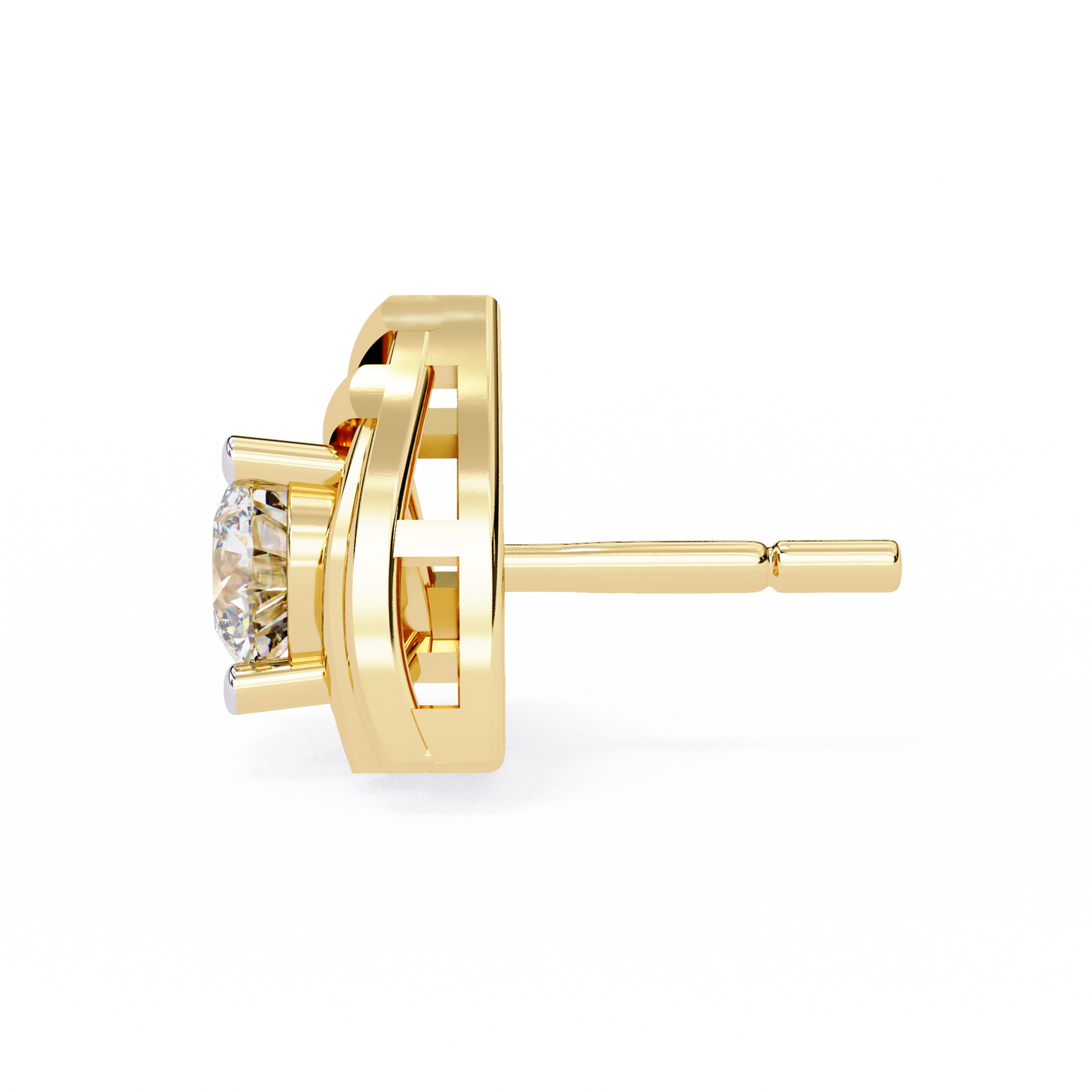 Triad Spark Diamond Earrings Yellow Gold