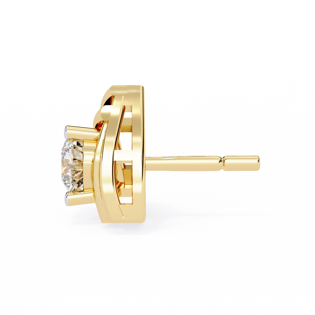 Triad Spark Diamond Earrings Yellow Gold
