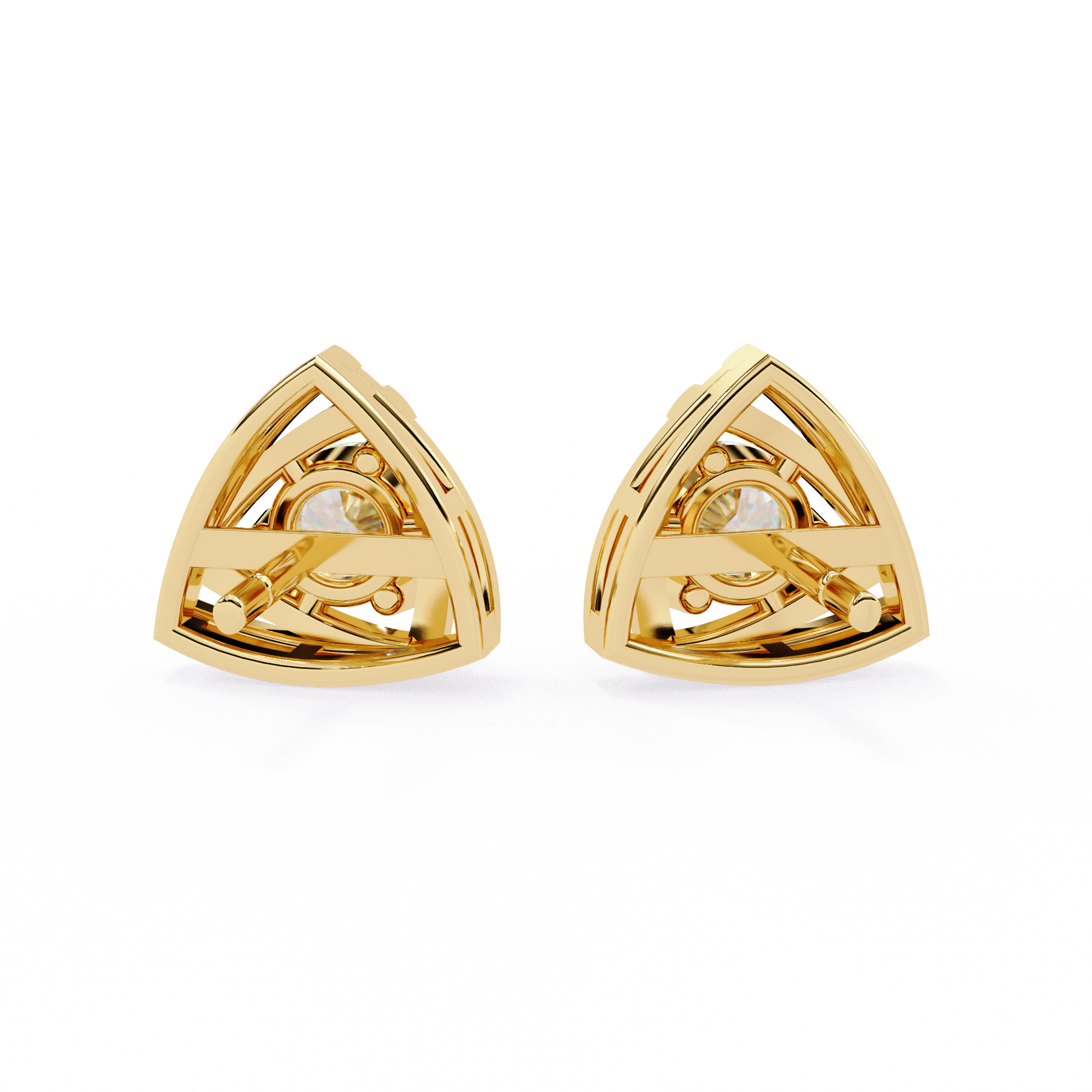 Triad Spark Diamond Earrings Yellow Gold
