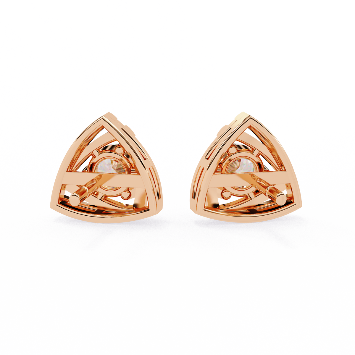 Triad Spark Diamond Earrings Rose Gold
