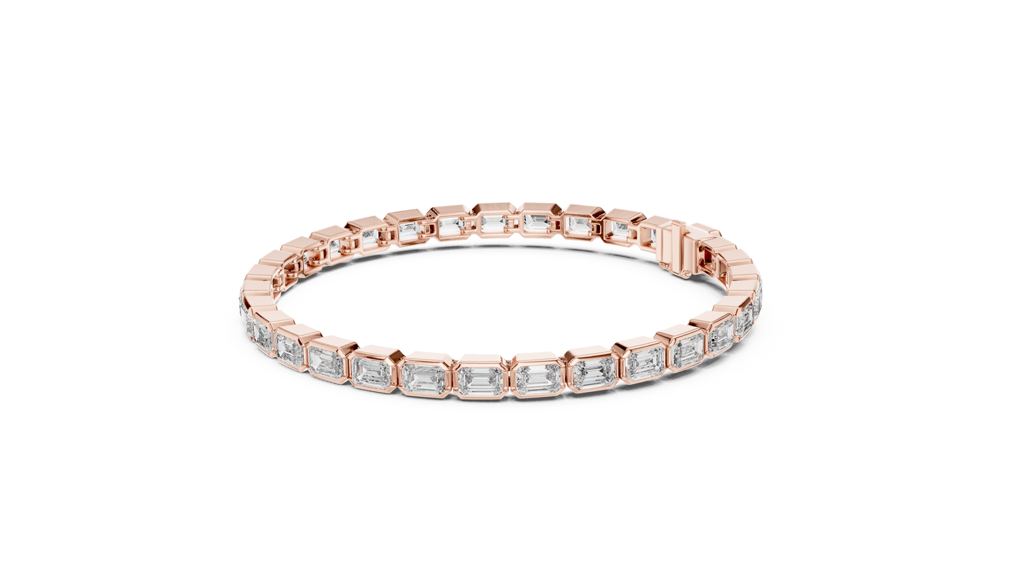 The Emerald Cut Bezel Diamond Tennis Bracelet