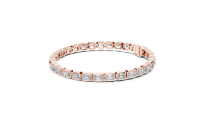 The Emerald Cut Bezel Diamond Tennis Bracelet