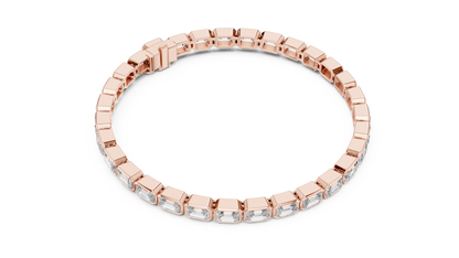 The Emerald Cut Bezel Diamond Tennis Bracelet