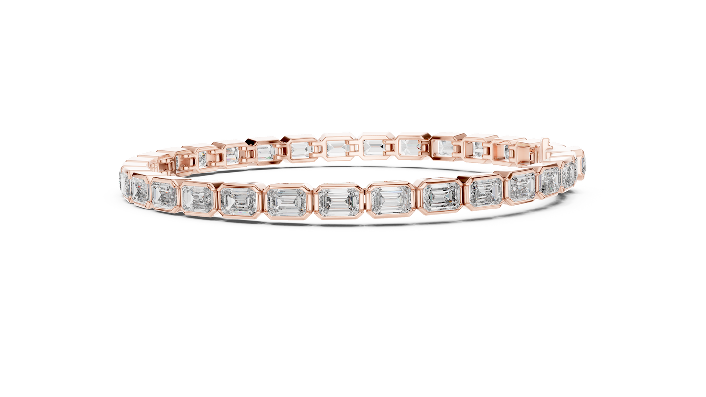 The Emerald Cut Bezel Diamond Tennis Bracelet