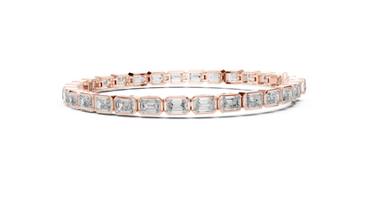 The Emerald Cut Bezel Diamond Tennis Bracelet