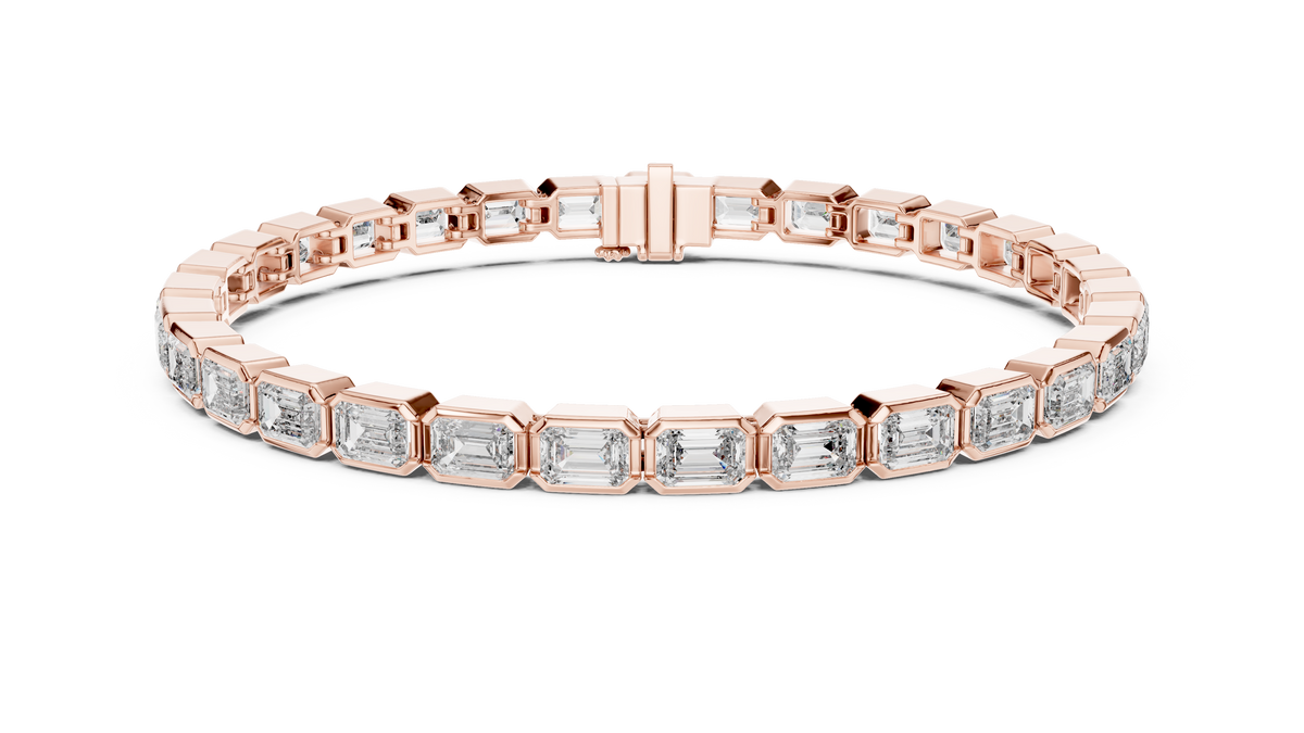 The Emerald Cut Bezel Diamond Tennis Bracelet