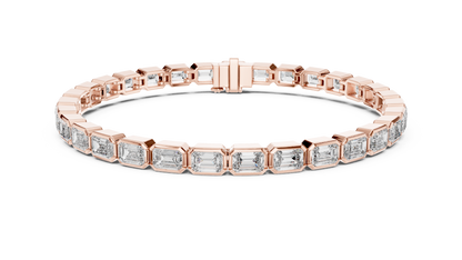 The Emerald Cut Bezel Diamond Tennis Bracelet