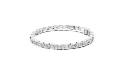 The Emerald Cut Bezel Diamond Tennis Bracelet