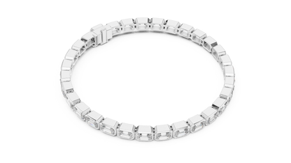 The Emerald Cut Bezel Diamond Tennis Bracelet