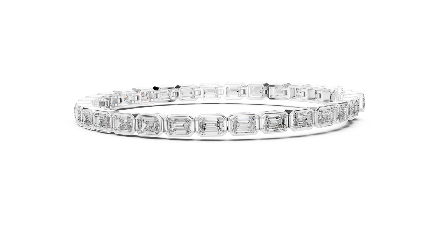 The Emerald Cut Bezel Diamond Tennis Bracelet