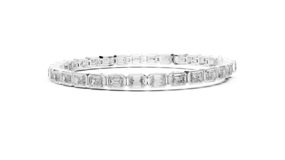 The Emerald Cut Bezel Diamond Tennis Bracelet