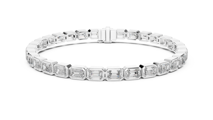 The Emerald Cut Bezel Diamond Tennis Bracelet