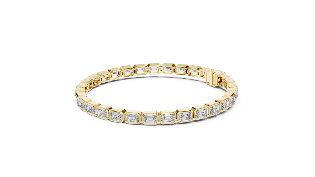 The Emerald Cut Bezel Diamond Tennis Bracelet