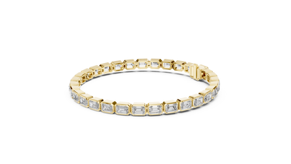 The Emerald Cut Bezel Diamond Tennis Bracelet