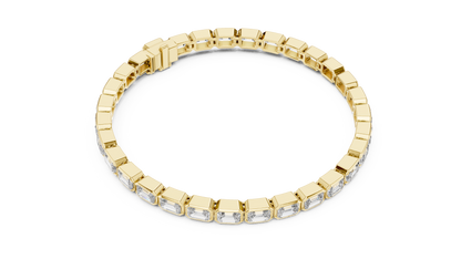 The Emerald Cut Bezel Diamond Tennis Bracelet