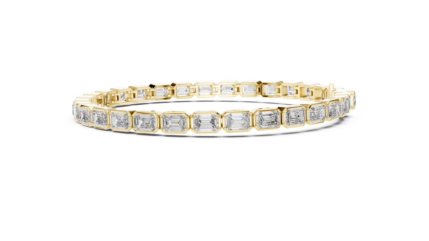 The Emerald Cut Bezel Diamond Tennis Bracelet