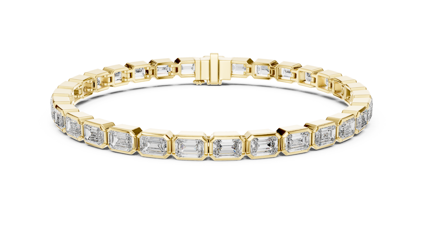 The Emerald Cut Bezel Diamond Tennis Bracelet