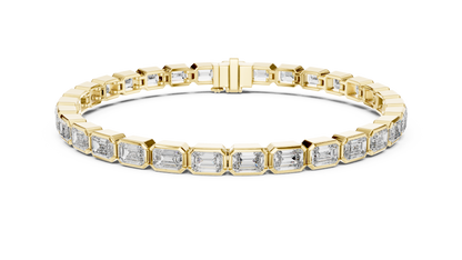 The Emerald Cut Bezel Diamond Tennis Bracelet