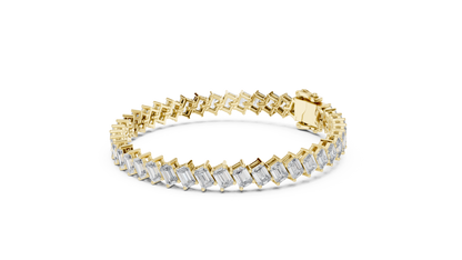 Gold bracelet with diamond accents on a white background