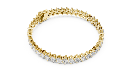The Diagonal Emerald Cut Diamond Tennis Bracelet