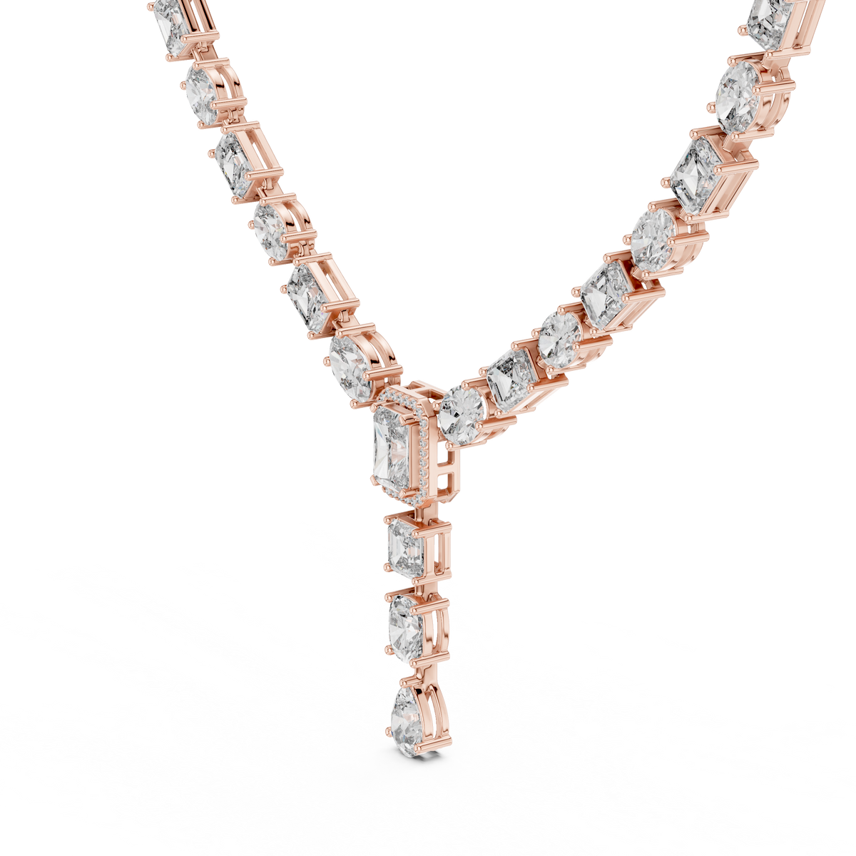 Diamond Link Drop Necklace