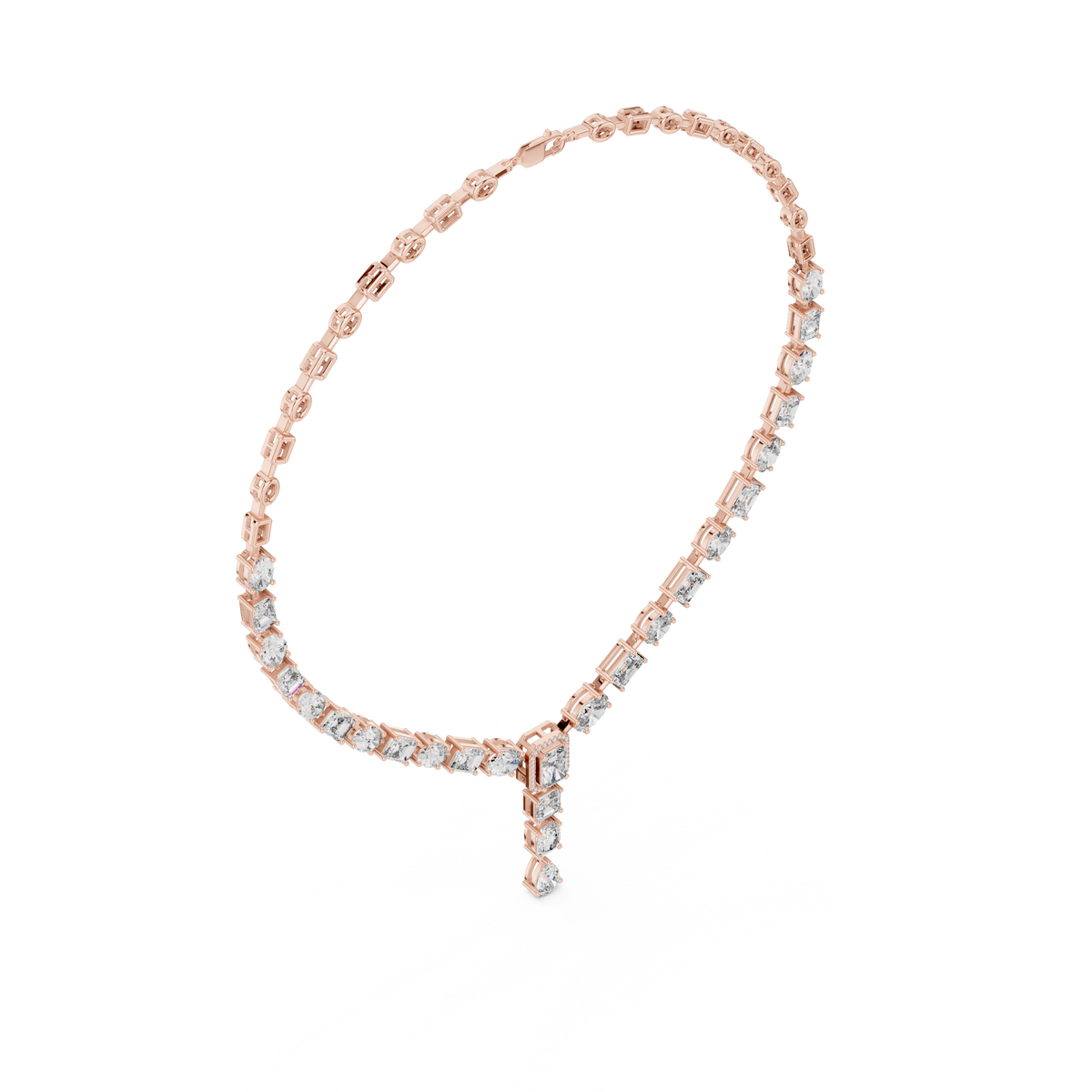 Diamond Link Drop Necklace