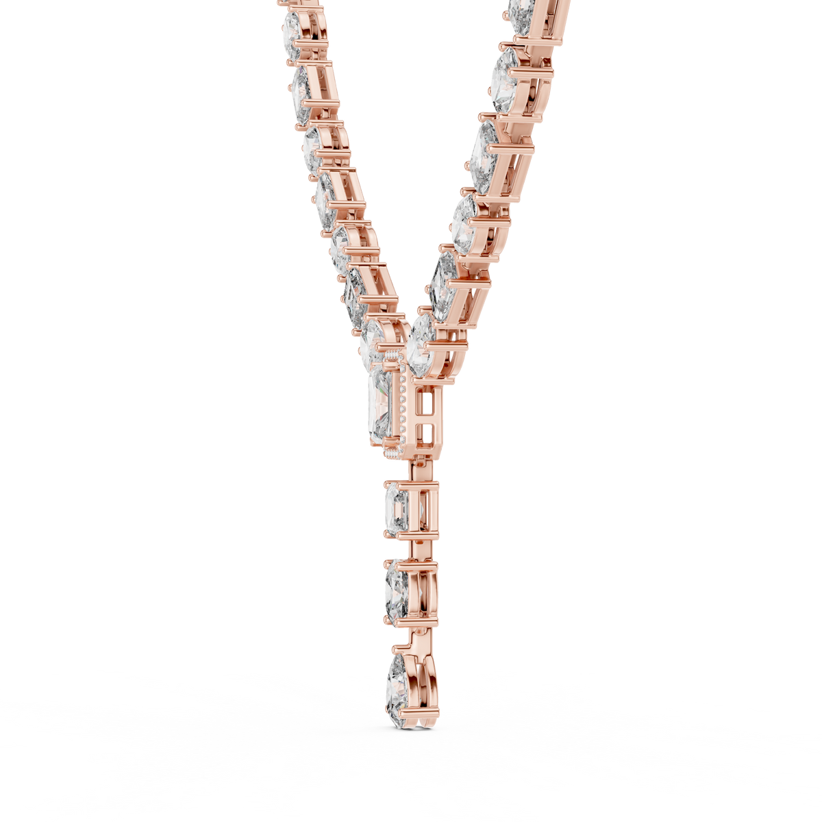 Diamond Link Drop Necklace