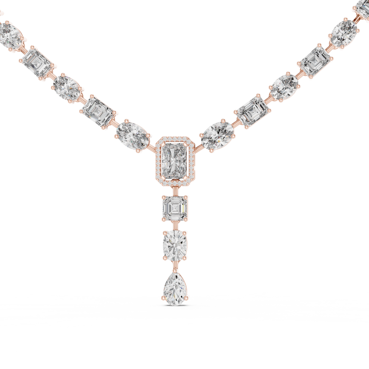 Diamond Link Drop Necklace