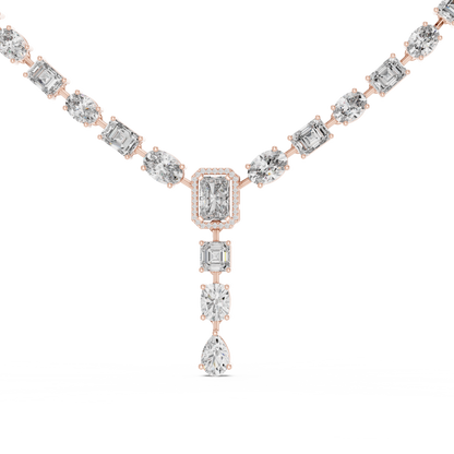 Diamond Link Drop Necklace