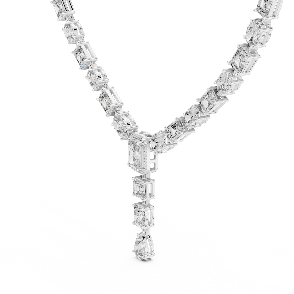 Diamond Link Drop Necklace