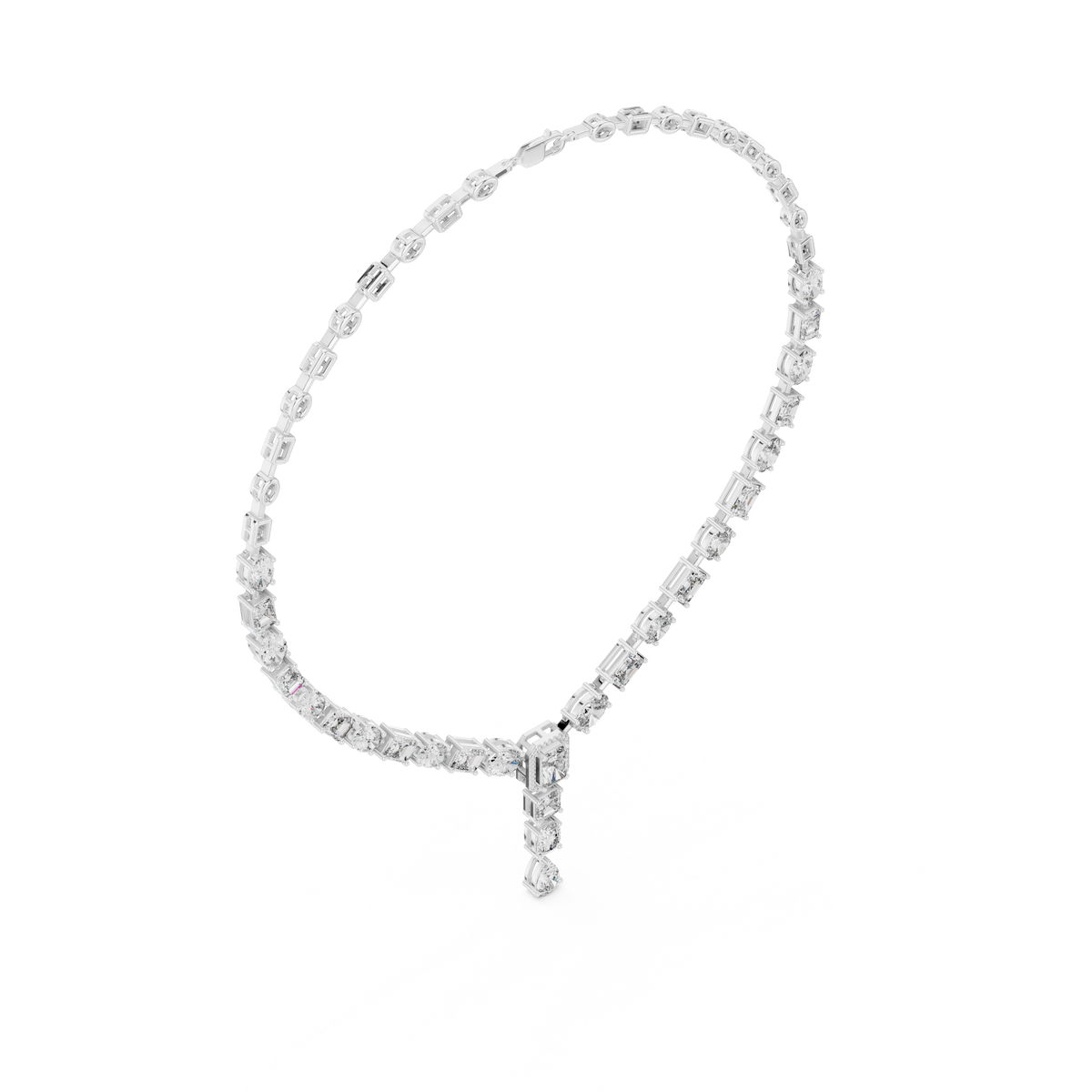 Diamond Link Drop Necklace