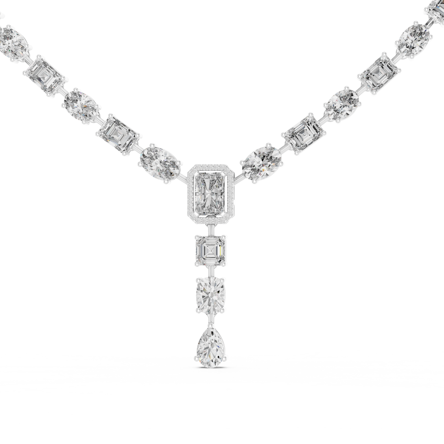 Diamond Link Drop Necklace