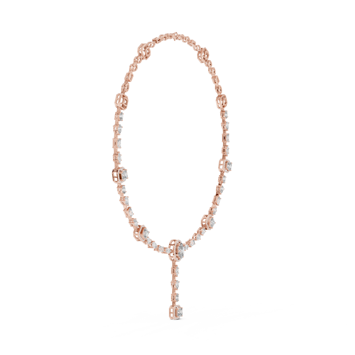 Elegant Diamond Drop Necklace with Oval Pendant
