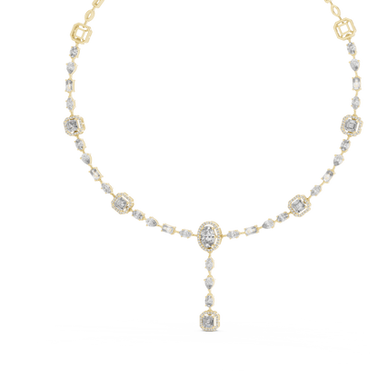 Elegant Diamond Drop Necklace with Oval Pendant