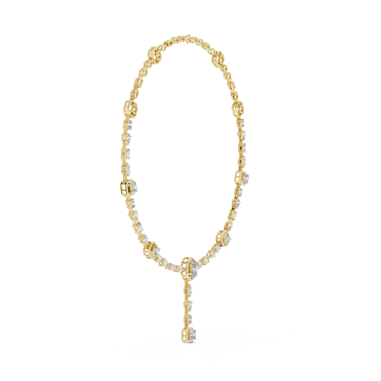 Elegant Diamond Drop Necklace with Oval Pendant