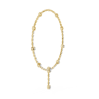 Elegant Diamond Drop Necklace with Oval Pendant