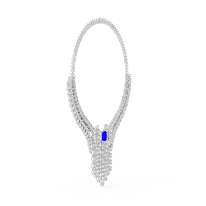 Royal Sapphire Statement Diamond Necklace