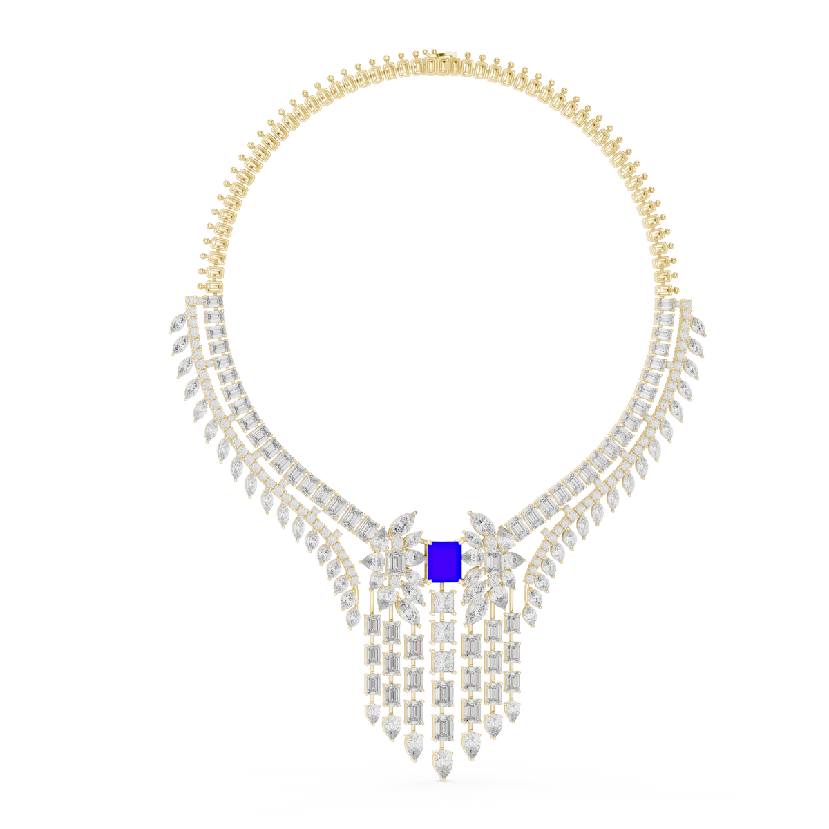 Royal Sapphire Statement Diamond Necklace