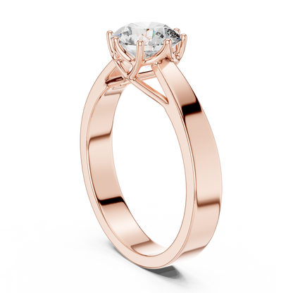 Classic Round Brilliant Solitaire Ring in 18K Gold or Platinum