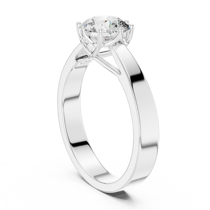 Classic Round Brilliant Solitaire Ring in 18K Gold or Platinum