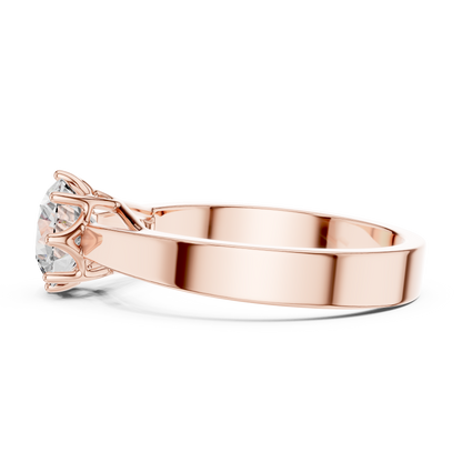 Classic Round Brilliant Solitaire Ring in 18K Gold or Platinum