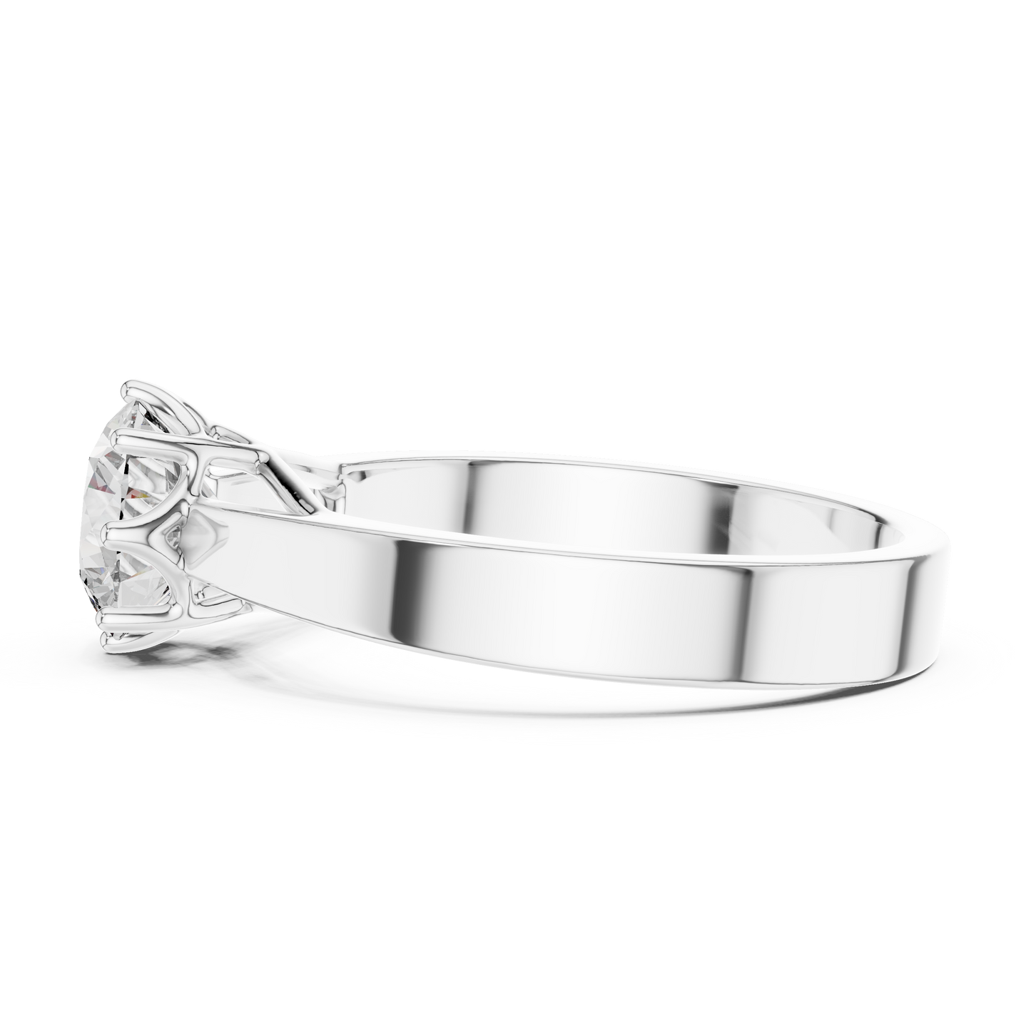 Classic Round Brilliant Solitaire Ring in 18K Gold or Platinum