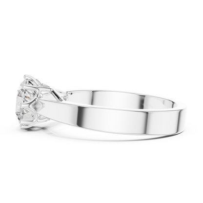 Classic Round Brilliant Solitaire Ring in 18K Gold or Platinum