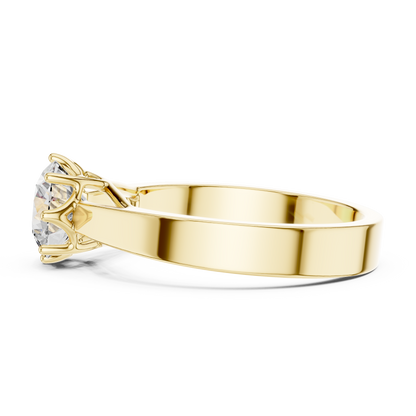 Classic Round Brilliant Solitaire Ring in 18K Gold or Platinum