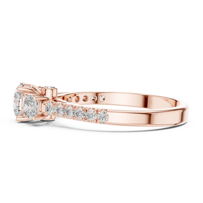 Classic Three-Stone Brilliant Round Cut Diamond Ring