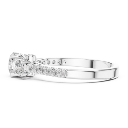 Classic Three-Stone Brilliant Round Cut Diamond Ring
