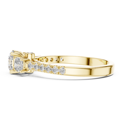 Classic Three-Stone Brilliant Round Cut Diamond Ring